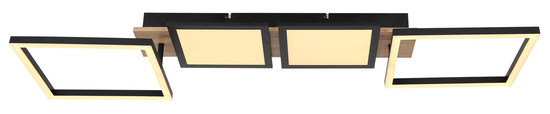 Globo Bossy LED Deckenleuchte 36W Warmweiß Schwarz Matt, Metall 11cm 67282-36