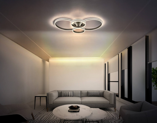 Globo Grouni LED Deckenleuchte 39W CCT Titanfarben Matt, Metall Memoryfunktion 13,7cm 673140-39A