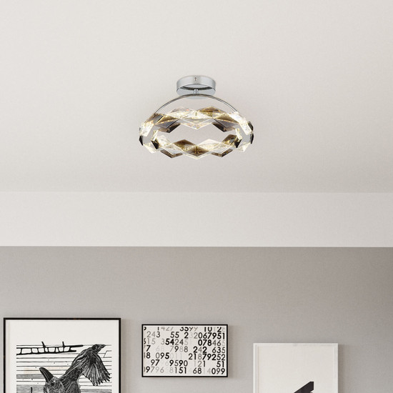 Globo Karilion LED Deckenleuchte 24W Neutralweiß Verchromt, Metall Ø37cm 67318D