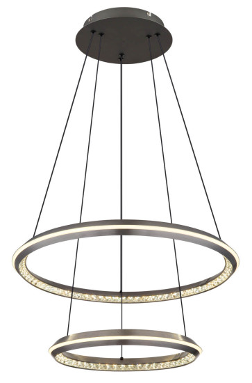 Globo Alaina LED Hängeleuchte 50W CCT Grau Matt, Metall Fernbedienung Nachtlicht Memoryfunktion Ø60cm 67329-50H