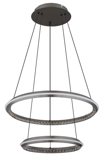Globo Alaina LED Hängeleuchte 50W CCT Grau Matt, Metall Fernbedienung Nachtlicht Memoryfunktion Ø60cm 67329-50H