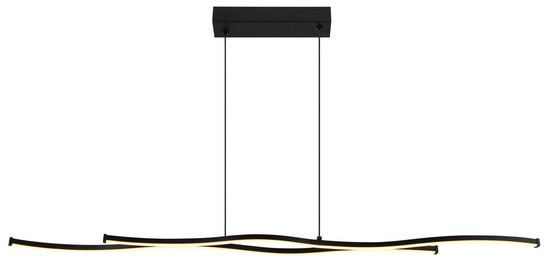 Globo Boyd LED Hängeleuchte 30W Warmweiß Schwarz Matt, Metall 120cm 67336-30H