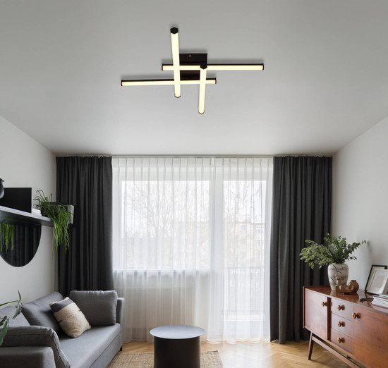 Globo Kirina LED Deckenleuchte 24W Warmweiß Schwarz Matt 8,8cm 67342-24