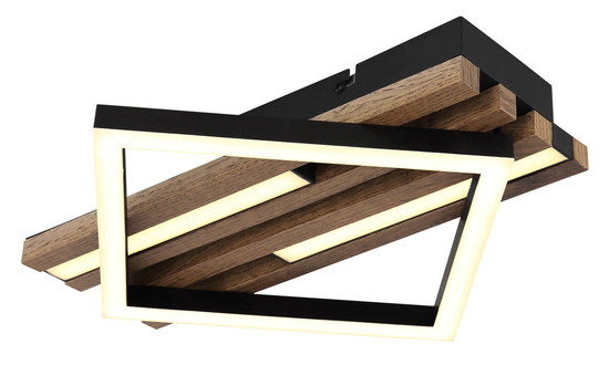 Globo Obrien LED Deckenleuchte 19W Warmweiß Schwarz Matt, Metall Memoryfunktion 7,5cm 67344D