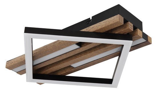 Globo Obrien LED Deckenleuchte 19W Warmweiß Schwarz Matt, Metall Memoryfunktion 7,5cm 67344D