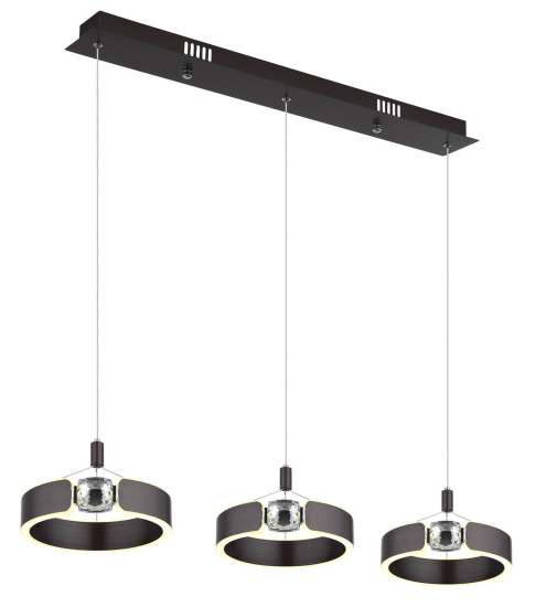 Globo Hendricks LED Hängeleuchte 36W Warmweiß Bronzefarben Gebürstet, Metall Ø22cm 67349-3H