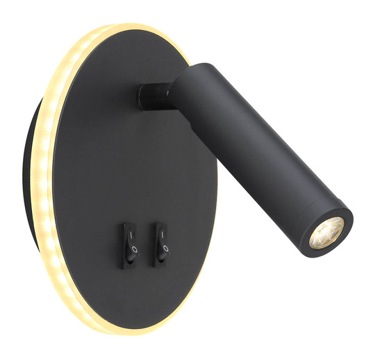 Globo Many LED Wandleuchte 6W Warmweiß Schwarz, Metall Ø14,6cm 78405S