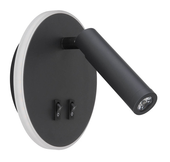 Globo Many LED Wandleuchte 6W Warmweiß Schwarz, Metall Ø14,6cm 78405S