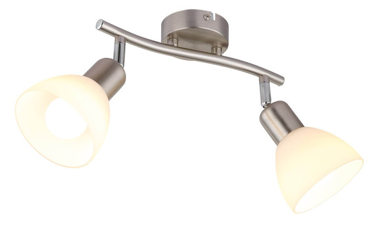 Globo Malte E14 Strahler 2-fach 5W Warmweiß Nickel Matt, Metall Ø10cm 81490201