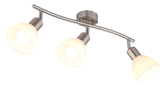 Globo Malte E14 Strahler 3-fach 5W Warmweiß Nickel Matt, Metall Ø10cm 81490301