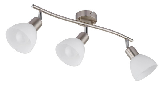 Globo Malte E14 Strahler 3-fach 5W Warmweiß Nickel Matt, Metall Ø10cm 81490301