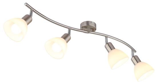 Globo Malte E14 Strahler 4-fach 5W Warmweiß Nickel Matt, Metall Ø10cm 81490401