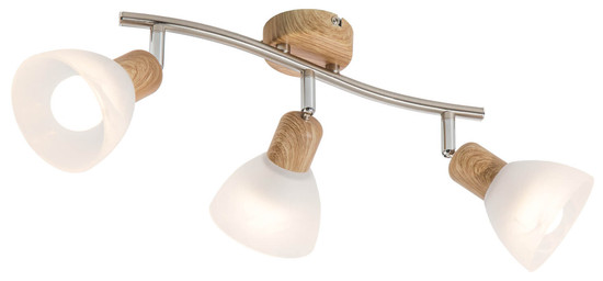 Globo Daytona E14 Strahler 3-fach 5W Holzoptik, Metall Ø10cm 81890346