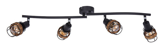 Globo Malik E14 Strahler 4-fach 25W Schwarz, Metall Ø7cm 82340408