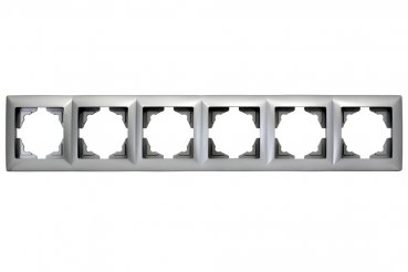 Gunsan Visage 6-fach Rahmen für 6 Steckdosen Schalter Dimmer Silber