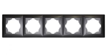 Gunsan Visage 5-fach Rahmen für 5 Steckdosen Schalter Dimmer Dunkelsilber