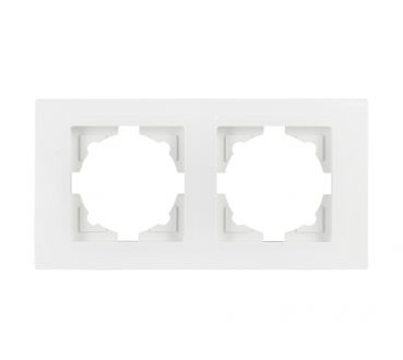 Gunsan Moderna 2-fach Rahmen für 2 Steckdosen Schalter Dimmer Weiss
