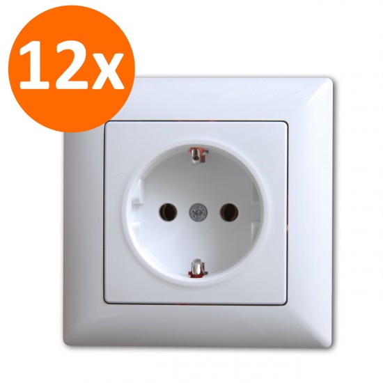 12er- Pack Gunsan Visage Steckdose Unterputz Weiss