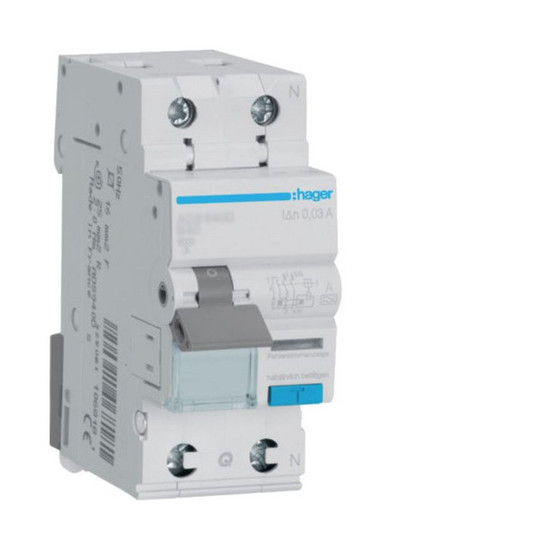 Hager ADS932D Fehlerstrom-Leitungsschutzschalter 1PN 6kA B-32A 30mA Typ A QuickConnect