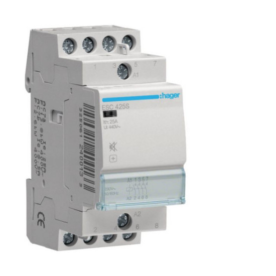 Hager ESC425S Installationsschütz brummfrei 25A 4 Schließer 230V