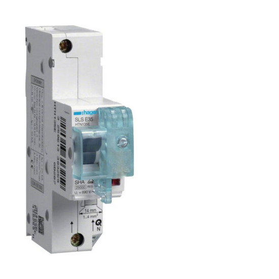 Hager HTN135E SLS-Schalter 1 polig E-Charakteristik 35A für Hutschienenmontage