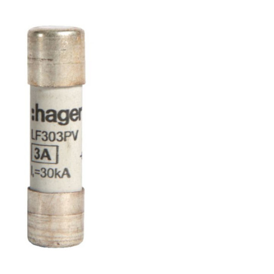 Hager LF303PV Sicherungseinsatz für Photovoltaikanwendungen 10x38mm 1000V DC 3A