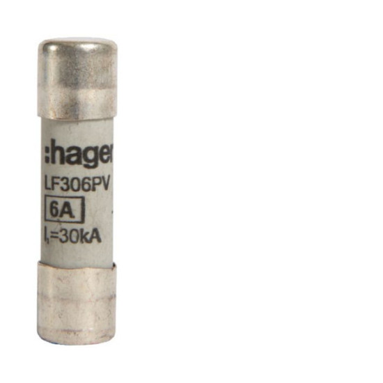 Hager LF306PV Sicherungseinsatz für Photovoltaikanwendungen  10x38mm 1000V DC 6A