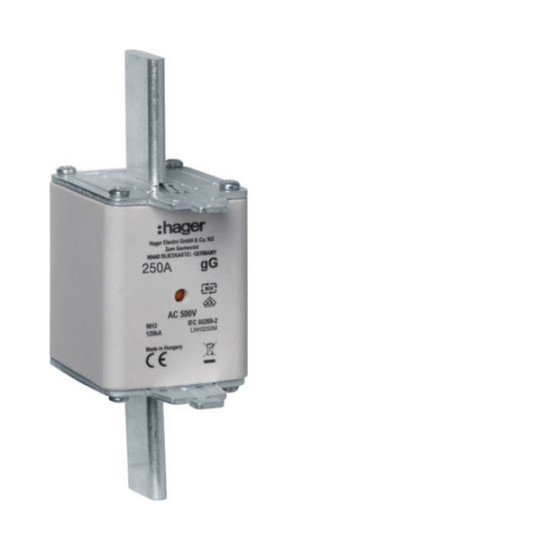 Hager LNH3250M NH-Sicherungseinsatz NH3C gG 500V 250A Kombi-Melder Grifflasche spannungsführend
