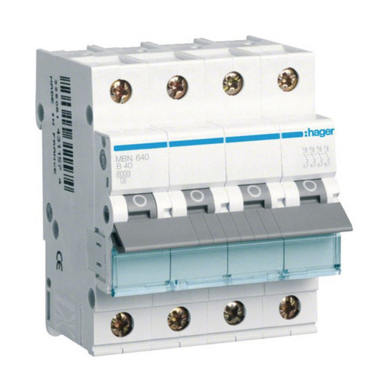 Hager MBN640 Leitungsschutzschalter 3PN 6kA B-Charakteristik 40A 4 Module