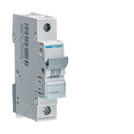 Hager MCN125 Leitungsschutzschalter 1 polig 6kA C-Charakteristik 25A 1 Modul