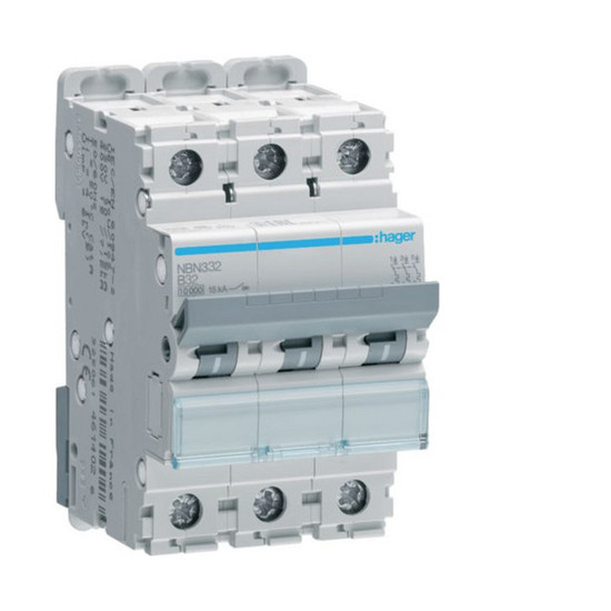 Hager NBN332 Leitungsschutzschalter 3 polig 10kA/15kA B-32A 3M