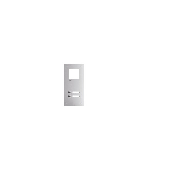 Hager RTQ102X Frontplatte intercom mono 2 Tasten  Namensschild, Edelstahl, 315x150x32
