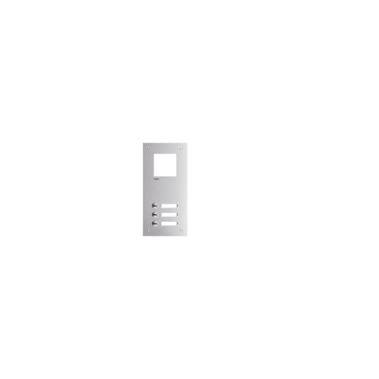 Hager RTQ103X Frontplatte intercom mono 3 Tasten  Namensschild, Edelstahl, 315x150x32