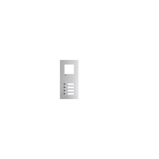 Hager RTQ104X Frontplatte intercom mono 4 Tasten  Namensschild, Edelstahl, 315x150x32