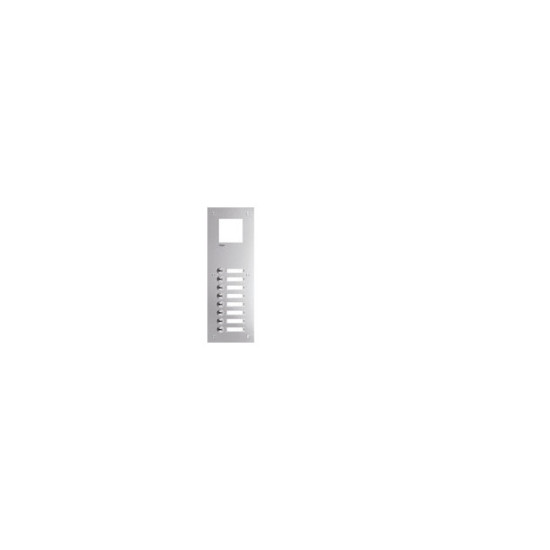 Hager RTQ108X Frontplatte intercom mono 8 Tasten  Namensschild, Edelstahl, 435x150x32