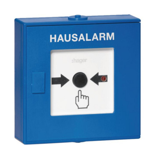 Hager TG558A Funk-Druckknopfmelder für TG55xA, Hausalarm, blau