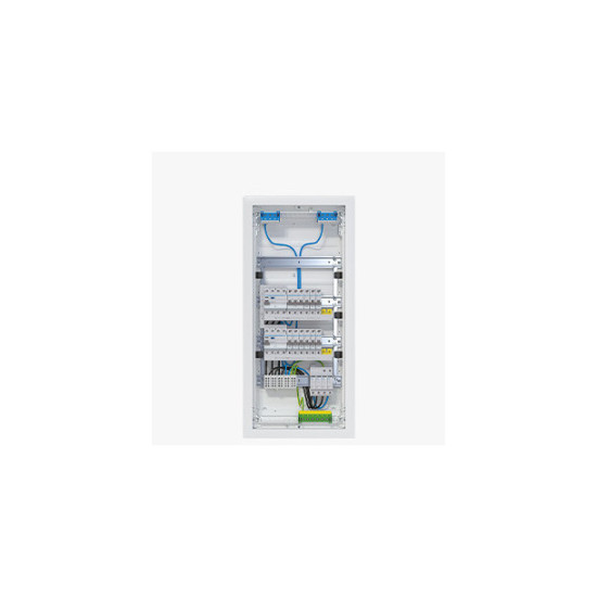 Hager VH48BV1 Kleinv.,volta,HWV,4x12PLE,IP30,bestückt u. verdrahtet,2 FI-Kreise,Übersp.ableit