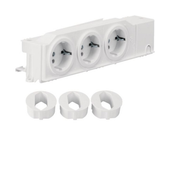 Hager VZ00AS Schuko-Steckdose, universal, 3fach drehbar, geschraubt, Hutschienenmontage