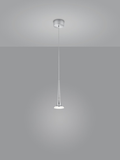 Helestra FLUTE LED Pendelleuchte 8W dimmbar 90Ra Warmweiss Chrom 16/2001.04