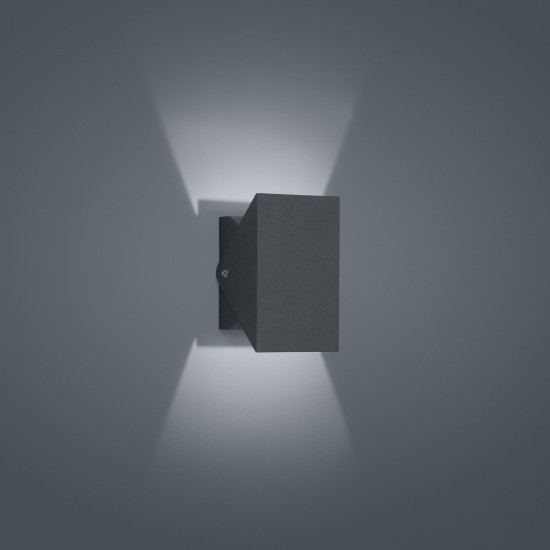 Helestra FREE LED Wandleuchte 10W IP54 90Ra Warmweiss Graphit A18605.93