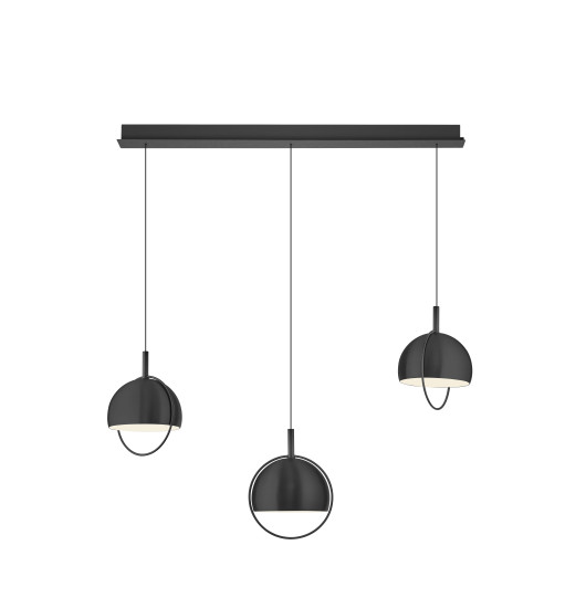 Hell Hoop LED Pendelleuchte 3-fach Warmweiß Dimmbar 60-180cm 90Ra Schwarz 20695/3-06