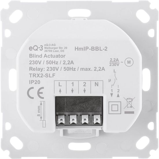 Homematic IP Jalousieaktor, Rollladenaktor für Markenschalter HmIP-BBL 151333A0
