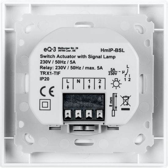 Homematic IP Schaltaktor für Markenschalter - mit Signalleuchte HmIP-BSL 152020A0