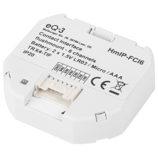 Homematic IP Kontakt-Schnittstelle Unterputz - 6-fach HmIP-FCI6 153501A0