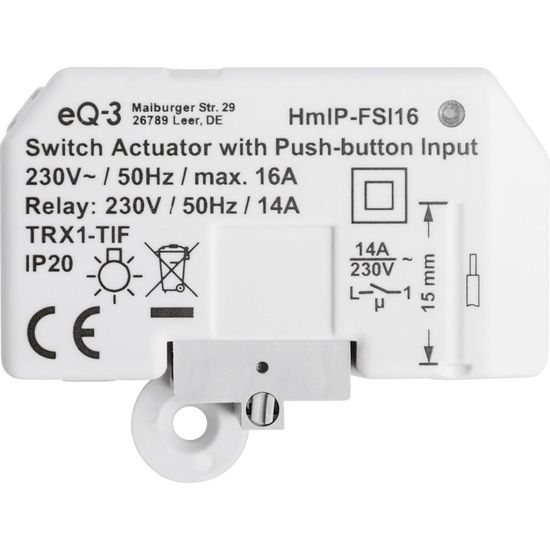 Homematic IP Schaltaktor mit Tastereingang (16 A) - Unterputz HmIP-FSI16 154346A0