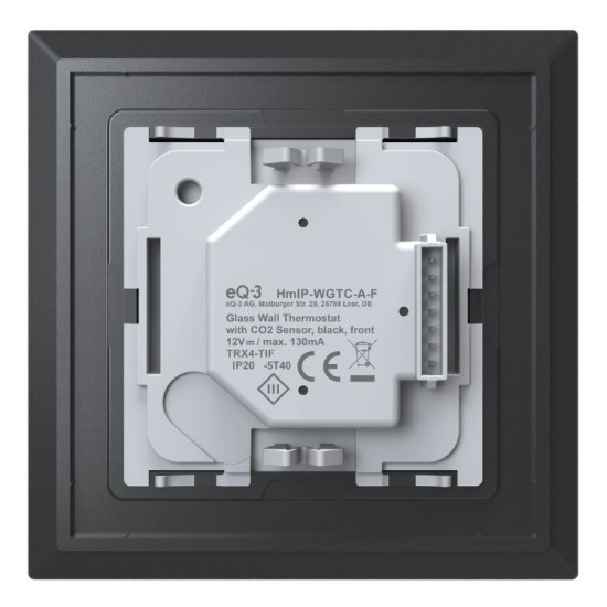 Homematic IP Glas-Wandthermostat mit CO2-Sensor - HmIP-WGTC-A schwarz 161574A0