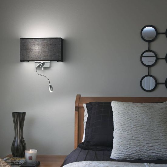 Ideal Lux HOTEL E27/LED Wandleuchte 1+1x Schwarz warmweiss 035956