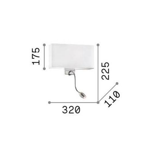Ideal Lux HOTEL E27/LED Wandleuchte 1+1x Schwarz warmweiss 035956