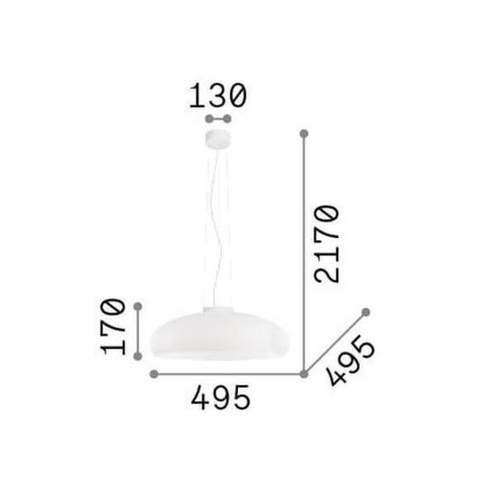 Ideal Lux ARIA Pendelleuchte E27 ⌀495mm dimmbar Weiss 059679