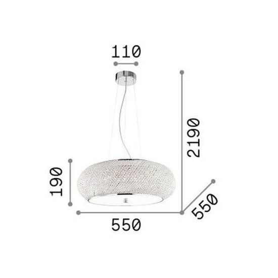 Ideal Lux PASHA Pendelleuchte E14 10-fach ⌀550mm dimmbar Gold 082257